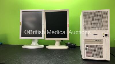 Mixed Lot Including 1 x Drager Ms25707 Infinity Central Station (Powers Up HDD Removed) 2 x GE CDA19 Monitors with 1 x AC Power Supply (1 Powers Up, 1 No Power)