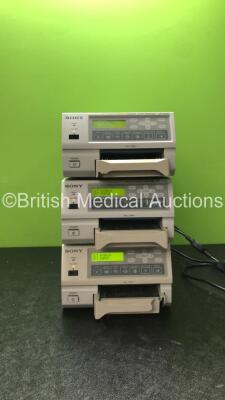 3 x Sony UP-21MD Color Video Printers (All Power Up 2 with Damaged Cassettes-See Photos)