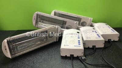 3 x Fisher & Paykel Servo Control Infant Warmers (All Power Up, 2 with Cracked Casing-See Photo)