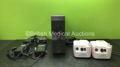 Mixed Lot Including 2 x Smart UPS 620 Units (Both No Power) 4 x EDAC Power Supplies and 2 x Henleys Medical Salter Aire Plus Compressors (1 Powers Up, 1 No Power)