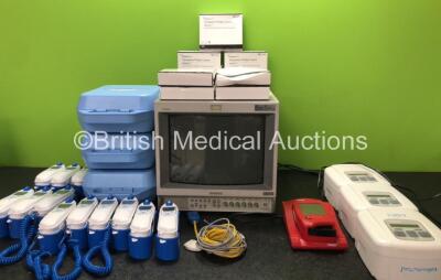 Mixed Lot Including 1 x Sony PVM-14M2MDE Monitor (Powers Up with Faulty Display-See Photos) 1 x Hemocue Hb 201 DM Haemoglobin Analyzer with 1 x Docking Station and 1 x AC Power Supply (Power up) 3 x 3 x Medix AC2000 Nebulizers (All Power Up) 3 x DeVilbiss