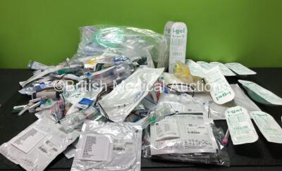 Job Lot of Consumables Including i-gel Supraglottic Airways *Some In Date, Some Expired* Physio Control Defibrillator Pads *All Out of Date* Safety IV Catheters, Suct Catheters and Syringes