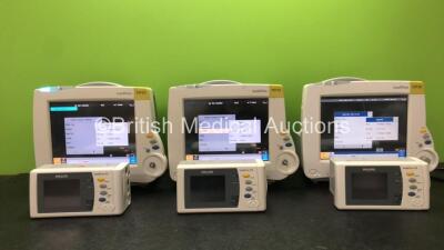 Job Lot Including 3 x Philips IntelliVue MP30 Patient Monitors *Mfd 2013. 2009, 2013* (All Power Up, 2 with Missing Dials-See Photos) 3 x Philips IntelliVue X2 Handheld Patient Monitors *Mfd 2012, 2013, 2011* Including ECG, SpO2, NBP, Temp and Press Optio