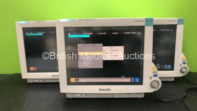 3 x Philips Intellivue MP70 Patient Monitors *Mfd 2005, 2006, 2005* (All Power Up with Damage-See Photos)