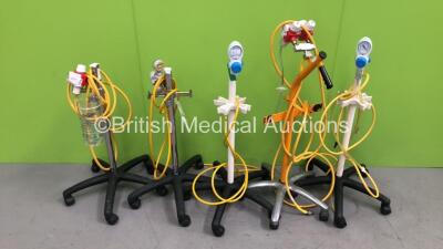 4 x Regulators on Stands with Hoses