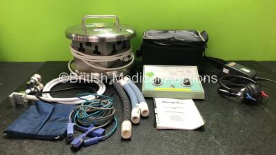 Mixed Lot Including 1 x Kamplex KS 8 Screening Audiometer with 1 x Headphones and 1 x AC Power Supply in Carry Case (Powers Up) 2 x SpO2 Finger Sensors, 1 x BP Hose, 1 x BP Cuff and 1 x Plug Adapter Unit (Powers Up)