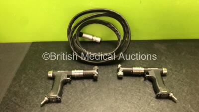 2 x Synthes 511.610 Air Oscillating Saw Handpieces with 1 x Air Hose