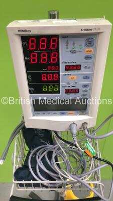 Mindray Accutorr Plus Vital Signs Monitor on Stand with Leads (Powers Up) - 2