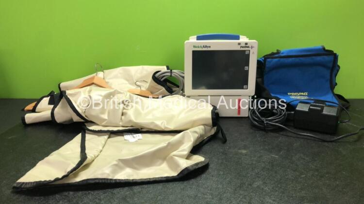 Mixed Lot Including 2 x Shielding Lead X Ray Aprons, 1 x Welch Allyn Propaq CS Patient Monitor Including ECG, SpO2, CO2, P1, P2, T1, T2 and NIBP Options with 1 x AC Power Supply (Powers Up with Blank Screen and Alarm ) *SN GA102208, 06081009*