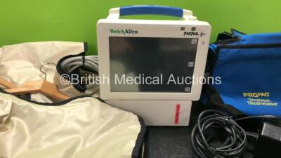 Mixed Lot Including 2 x Shielding Lead X Ray Aprons, 1 x Welch Allyn Propaq CS Patient Monitor Including ECG, SpO2, CO2, P1, P2, T1, T2 and NIBP Options with 1 x AC Power Supply (Powers Up with Blank Screen and Alarm ) *SN GA102208, 06081009* - 2