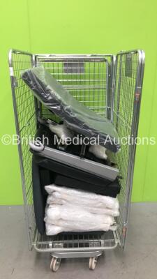 Cage of Spare Bed and Patient Trolley Parts Including Cushions and Attachments (Cage Not Included)