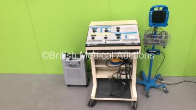 ConMed System 7550 Electrosurgical Generator +ABC Modes with Footswitch, 1 x Dinamap ProCare Auscultatory 300 Vital Signs Monitor on Stand and 1 x Nidek Nuvo Lite Mark 5 Oxygen Concentrator (Powers Up)