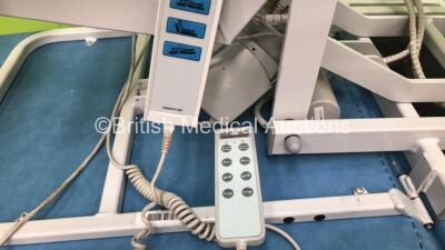 1 x Knight Imaging Electric Patient Examination Couch with Controller and 1 x Huntleigh Akron Electric Patient Hoist with Controller (Both Power Up) *S/N 767469* - 3