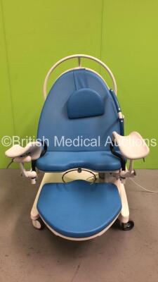 BorCad PPA-AB36 Birthing Bed with Controller, Stirrups and Attachments (Powers Up - Damage to Plastic Trim - See Pictures)