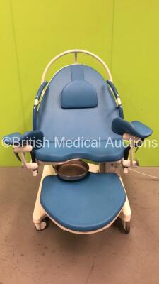 BorCad PPA-AB36 Birthing Bed with Controller, Stirrups and Attachments (Powers Up - Slight Damage to Rear Trim)