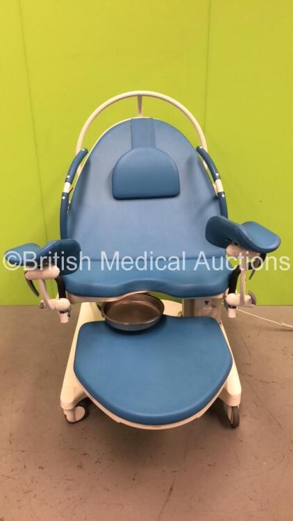 BorCad PPA-AB36 Birthing Bed with Controller, Stirrups and Attachments (Powers Up - Slight Damage to Rear Trim)