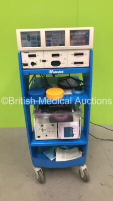 Valleylab Force Triad Electrosurgical / Diathermy Unit *Mfd 12/2009* S/W Version 4.00 on Stand with Valleylab RapidVac Smoke Evacuator, 1 x Dual Footswitch and 1 x Ligasure Footswitch (Powers Up) *S/N T914486E*