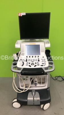 GE Vivid E9 XDClear Flat Screen Ultrasound Scanner *S/N VE98585* **Mfd 11/2014** with 1 x Transducer / Probe (4V-D Ref 5160209 *Mfd 10/2014* and Sony UP-D897 Digital Graphic Printer (Draws Power, Does Not Boot Up) ***IR561***