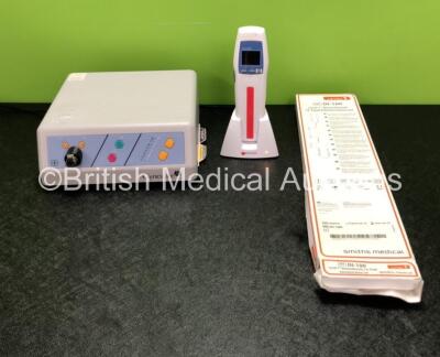 Mixed Lot Including 1 x AccuVein Ref.AV400 1.0 Viewing System with Docking Station *Mfd 2013* (Charges Does Not Power Up, Slight Damage to Casing - See Photos) 1 x Gynecare MD0100 Motor Drive Unit and 1 x Smiths Medical Ref DI-100 Normothermic I.V. Fluid 