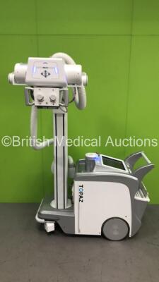 DRGEM Topaz-32D Mobile X-Ray with DRGEM Wireless Digital Flat Panel Detector Model Mano4336W (Powers Up with Key - Key Included - Damage to Machine - See Pictures) *S/N DRK2050132A* **Mfd 05/2020**