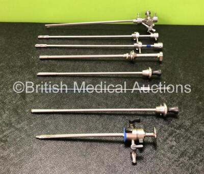 Job Lot Including 1 x Olympus A70951A Cannula with Trocar, 2 x Olympus A22081A Trocars, 1 x Olympus A42071A Sheath, 1 x Olympus A222018 Endoscopy Part, 2 x RB RA260 Cannulas and 1 x RB SW4028 Dual Valve Cannula with Mechanism