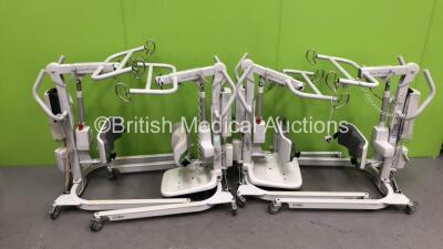 4 x Liko Sabina II Electric Patient Hoists with Batteries and Controllers *Stock Photo Used*