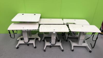 6 x TopCon Ophthalmic Tables (1 x Missing Button Label - See Pictures) *S/N 20110027309949 / 20110027309948 / 20090007608020 / 2014002731202020 / 20140027312268*