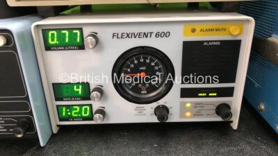 Mixed Lot Including 1 x Penlon AV 600S Ventilator (Powers Up) 1 x Penlon Flexivent 600 Ventilator (Powers Up) 1 x HS HS60R Chart Recorder (Powers Up with Missing Printer Cover-See Photo) 1 x Fujinon FLX-300A Light Source (Powers Up) - 11