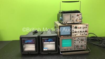 Mixed Lot Including 2 x Eurotherm Chessell Chart Recorders (Both Power Up with Battery Failure Message-See Photo) 1 x Hitachi V212 Oscilloscope (Powers Up) 1 x Hameg HM 203s Oscilloscope (Powers Up) 1 x Sony 314 Oscilloscope (Powers Up)