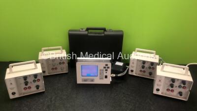 Job Lot Including Silogic EC-90 ECG Monitor with Power Supply in Case (Powers Up) and 4 x APC Medical 4170 Bedside Monitors