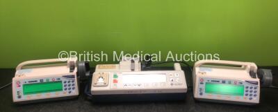 Job Lot Including 2 x Smiths Medfusion 3500 Syringe Pumps (Both Power Up with Alarm) and 1 x Alaris IVAC P7000 Syringe Pump (Powers Up with Error)