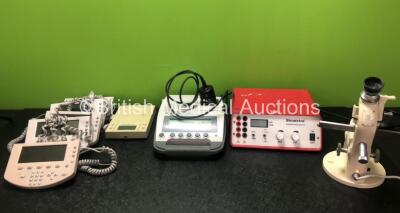 Mixed Lot Including 1 x Carl Zeiss Benchtop Microscope (Powers Up with Good Bulb) 1 x Biometra STandard Power Pack P25 (Powers Up) 1 x Verathon BladderScan Bladder Scanner with Probe, 1 x Bio-Rad Gene Pulser II with Bio-Rad Pulse Controller Plus, 1 x Ther