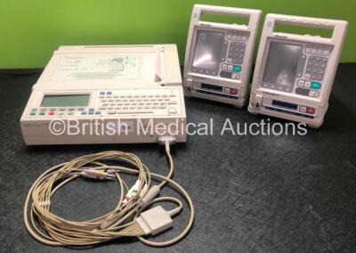 Mixed Lot Including 1 x Hewlett Packard PageWriter 300pi ECG Machine with Leads (Powers Up) and 2 x Baxter Colleague Pumps