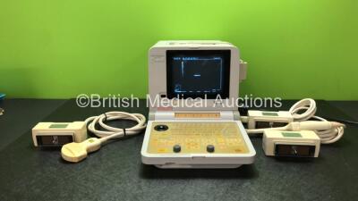 Hitachi EUB-405 Ultrasound Machine with 1 x Hitachi EUP-V33W Transducer / Probe, 1 x Hitachi EUP-L33ST Transducer / Probe and 1 x Hitachi EUP-C324T Transducer / Probe (Powers Up)