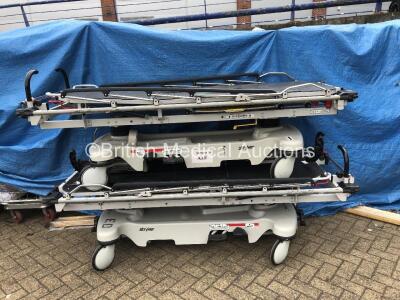 6 x Stryker Hydraulic Patient Trolleys (2 x in Picture - 6 in Lot - Stock Photo Used) - 2