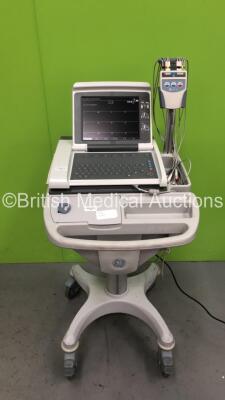 GE MAC 5500 ECG Machine on Stand with 10 Lead ECG Leads (Powers Up)