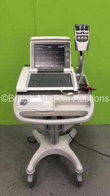 GE MAC 5500 ECG Machine on Stand with 10 Lead ECG Leads (Powers Up)