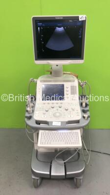 Toshiba Aplio 500 TUS-A500 Flat Screen Ultrasound Scanner *S/N T1E1364216* **Mfd 06/2013** Software Version AB_V3.00*R003 with 4 x Transducers / Probes (PVT-781VT *Mfd 02/2013* / PVT-674BT *Mfd 05/2006* / PLT-1202S *Mfd 02/2016* and PVT-375BT *Mfd 05/201