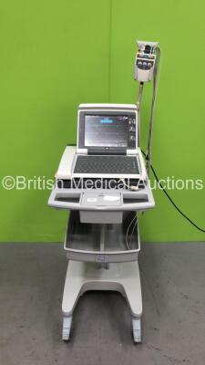 GE MAC 5500 HD ECG Machine on Stand with 10 Lead ECG Leads (Powers Up)