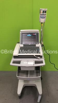 GE MAC 5500 ECG Machine on Stand with 10 Lead ECG Leads (Powers Up)