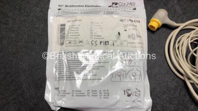 MRL Pic Defibrillator with IBP1, IBP2, TEMP, CO2, SpO2 and Printer Options with DC Power Supply, 1 x 4 Lead ECG Lead, 1 x 6 Lead ECG Lead and 1 x Electrode Pack *Expired* in Carry Case (Untested Due to No Power Supply) - 6