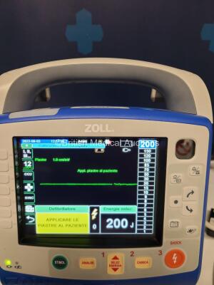 Zoll X Series Defibrillator / Monitor *Mfd - 2019* with Pacer, ECG, SPO2, NIBP, CO2, P1, P2, P3, T1, T2 and Printer Options, SPO2 Finger Sensor, NIBP Cuff and Hose, Paddle Lead, External Hard Paddles, 1 x Flat Battery and User Manual (Powers Up and Passes - 2