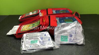 2 x Laerdal Heartstart FR2+ Defibrillators with 2 x Philips M3863A Batteries *Install Dates 09-2025, 12-2024* 2 x Defibrillator Electrodes *1 In Date, 1 Expired* In 2 x Carry Bags (Both Power Up and Pass Self Tests) *SN 0207225750, 0307227407*