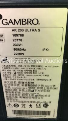 2 x Gambro AK 200 Ultra S Dialysis Machines Software Version 11.11 (Both Power Up) *S/N 25776 / 25782* - 6