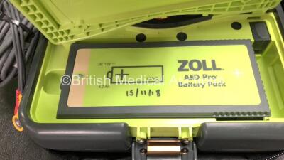 3 x Zoll AED PRO Defibrillators with 1 x 3 Lead ECG Leads, 1 x Defibrillator Pads *In Date* 3 x Batteries in 3 x Carry Bags (All Power Up) *SN AA08H011345, AA13C027857, AA09B013084 - 5