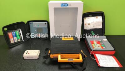 Job lot Including 1 x Medtronic Lifepak 500 Biphasic Automated External Defibrillator in Carry Bag (Untested Due to No Battery) 1 x Hewlett Packard Heartstream Semi Automatic Defibrillator (Powers Up) with 1 x Battery and 1 x Electrode Pack *Expired* in C