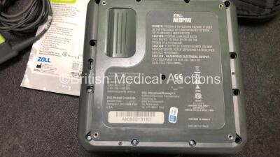 3 x Zoll AED PRO Defibrillators with 3 x Batteries with 3 x 3 Lead ECG Leads, 2 x Defibrillator Pads *Both Out of Date* In 3 x Carry Bags (All Power Up) *SN AA09C013183, AA05C000332, AA08009973* - 5