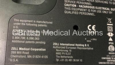 2 x Zoll AED PRO Defibrillators with 2 x 3 Lead ECG Leads, 3 x Electrode Packs *All Out of Date* in 2 x Carry Bags (Both Power Up with Stock Battery, Batteries Not Included, Slightly Damaged Display Screens) - 8