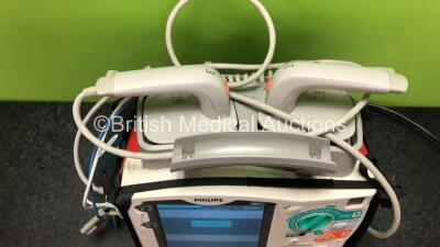 Philips Heartstart MRx Defibrillator Including Pacer, ECG, NiBP, SpO2 and Printer Options with External Hard Paddles, 1 x Paddle Lead, 1 x Power Module, 1 x 3 Lead ECG Lead, 1 x BP Cuff and 1 x SpO2 Finger Sensor (Powers Up) - 5