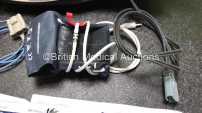 Philips Heartstart MRx Defibrillator Including Pacer, ECG, NiBP, SpO2 and Printer Options with 1 x M3538A Battery, 1 x Paddle Lead, 1 x 3 Lead ECG Lead, 1 x BP Cuff, 1 x SpO2 Finger Sensor and 3 x Electrode Packs *1 in Date, 2 Out of Date* (Powers Up with - 6